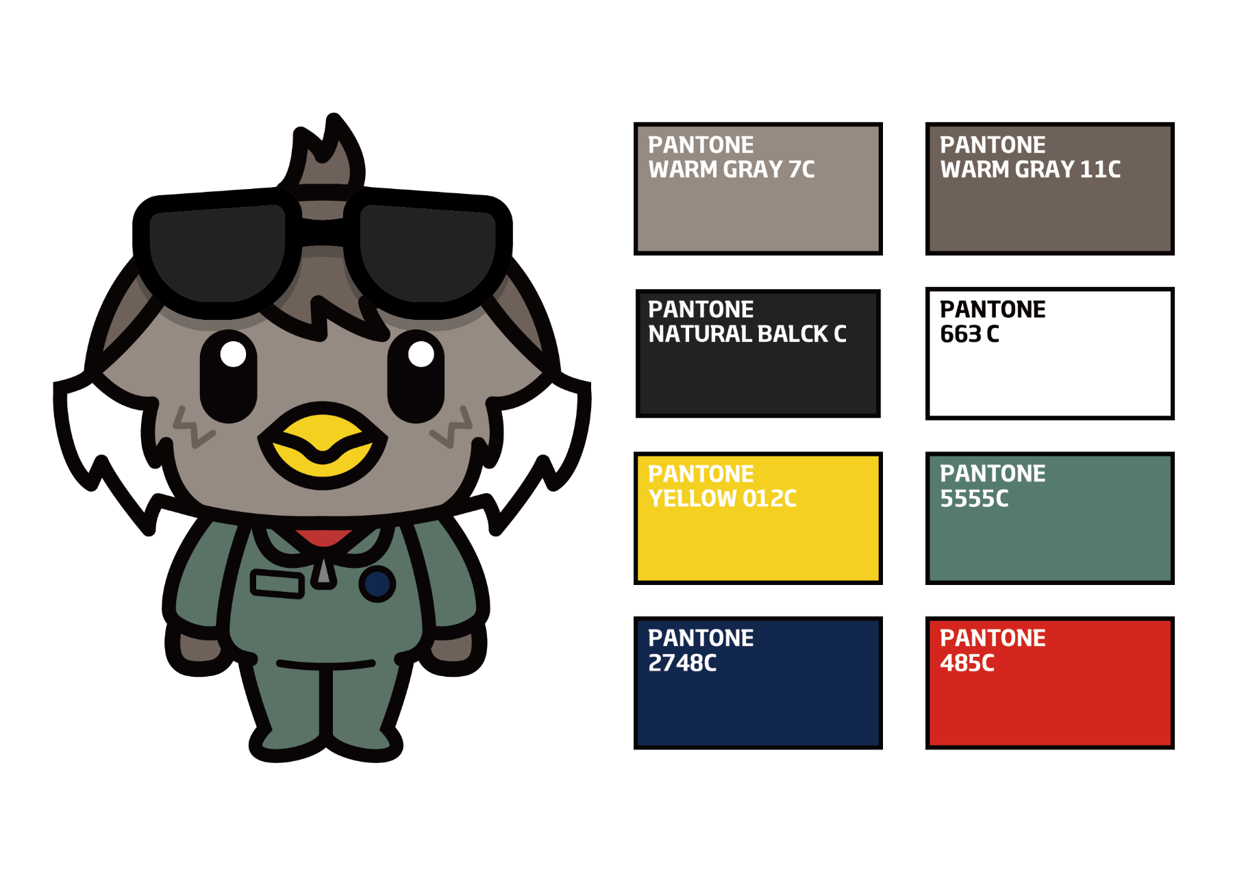 Hoki character sheet with colour palette