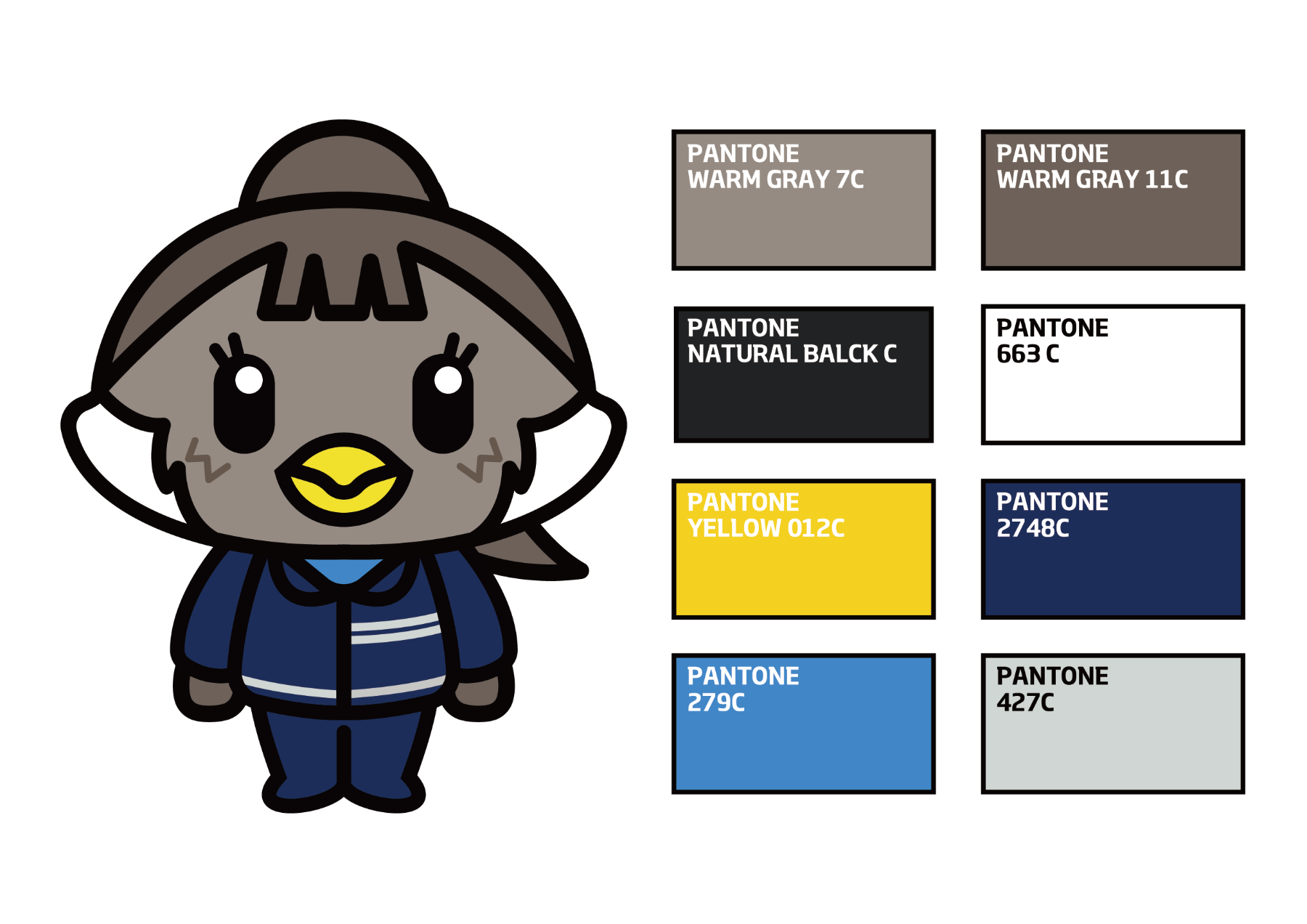 Poki character sheet with colour palette